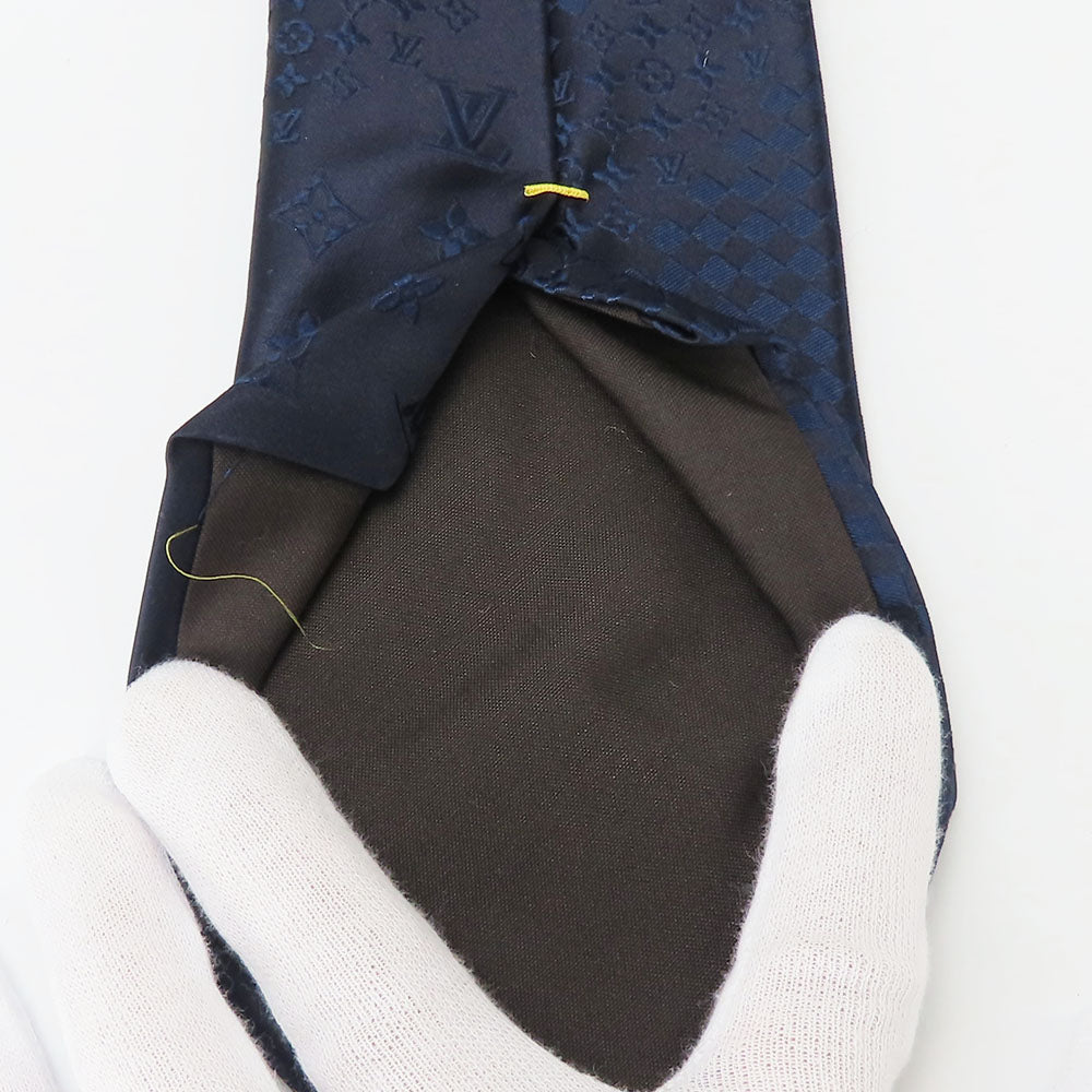 LOUIS VUITTON tie silk Navy mens Used Authentic