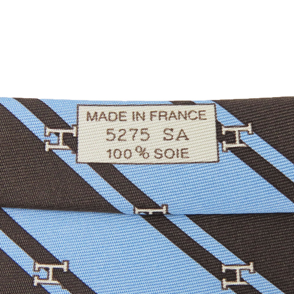 HERMES tie silk Blue type mens Used Authentic