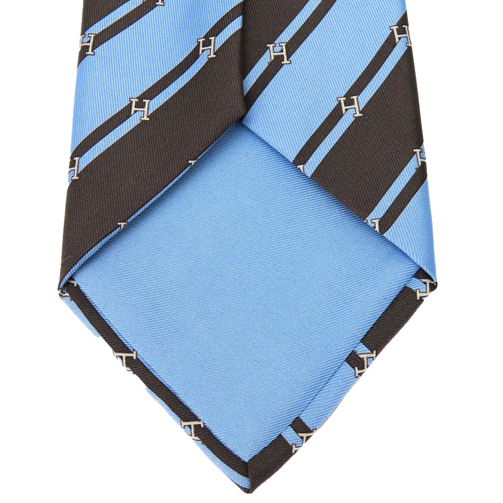 HERMES tie silk Blue type mens Used Authentic