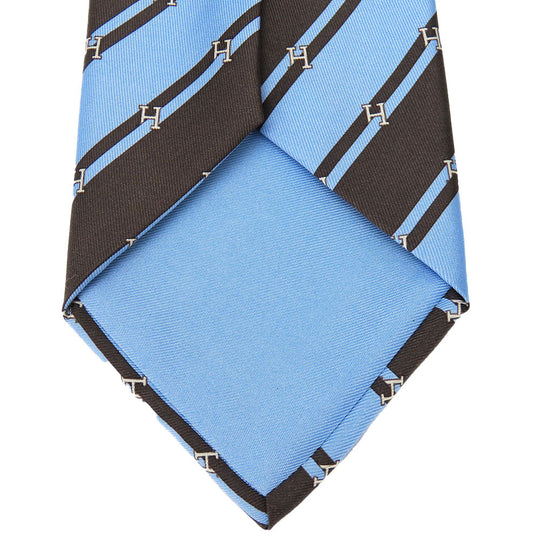 HERMES tie silk Blue type mens Used Authentic