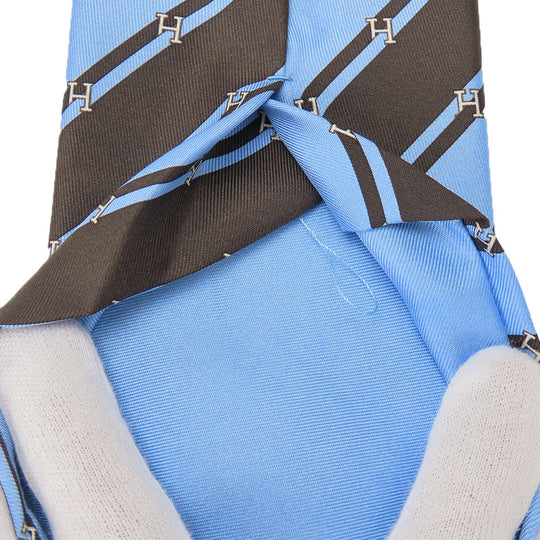 HERMES tie silk Blue type mens Used Authentic