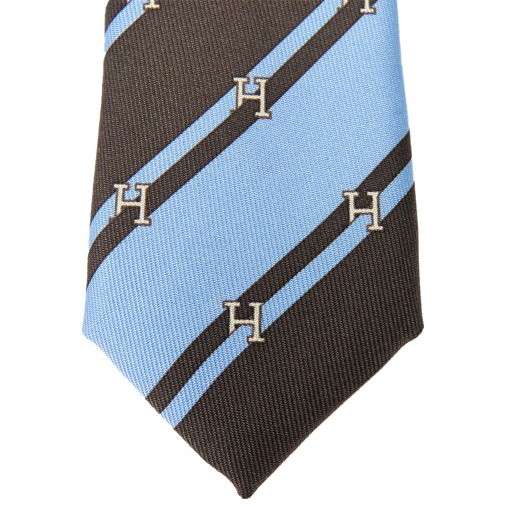 HERMES tie silk Blue type mens Used Authentic