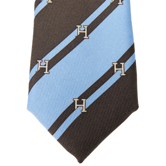 HERMES tie silk Blue type mens Used Authentic