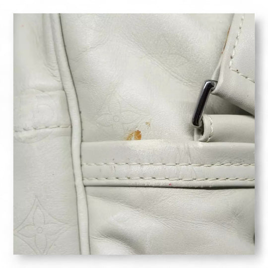 Louis Vuitton Monogram Difference Clarkson Shoulder Bag White Leather Canvas