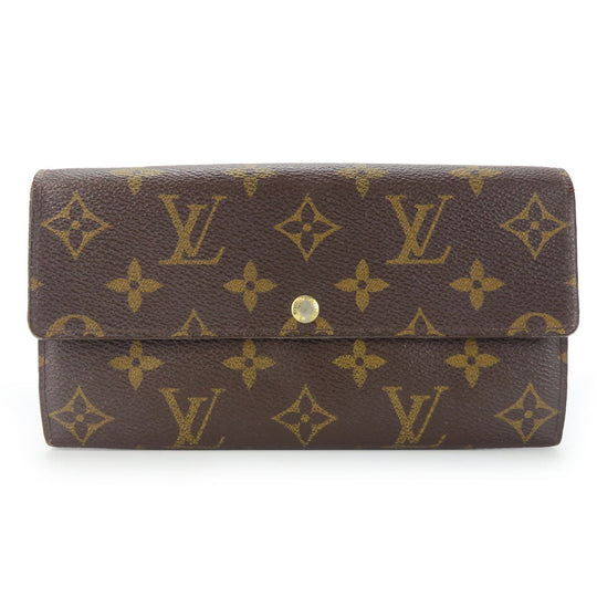 LOUIS VUITTON Long Wallet Purse M61734 Monogram Brown Portefeuille Sara Women Used Authentic