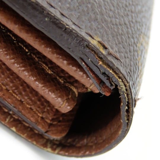 LOUIS VUITTON Long Wallet Purse M61734 Monogram Brown Portefeuille Sara Women Used Authentic