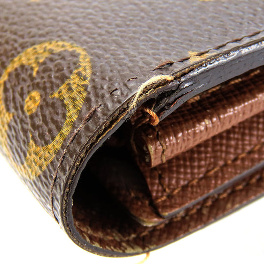LOUIS VUITTON Long Wallet Purse M61734 Monogram Brown Portefeuille Sara Women Used Authentic