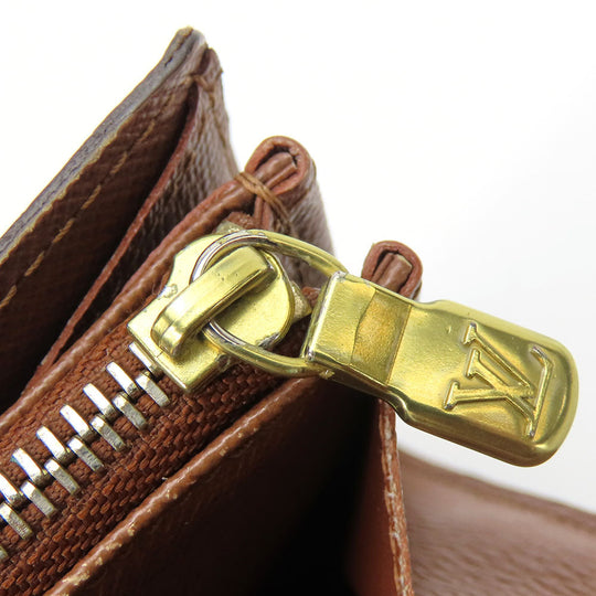 LOUIS VUITTON Long Wallet Purse M61734 Monogram Brown Portefeuille Sara Women Used Authentic