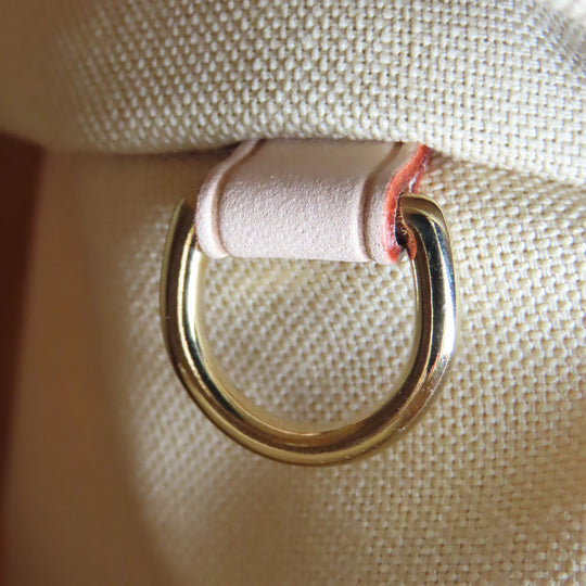 LOUIS VUITTON Tote Bag N42220 Damier Azur, Tanned Leather white Stresa PM Women Used Authentic