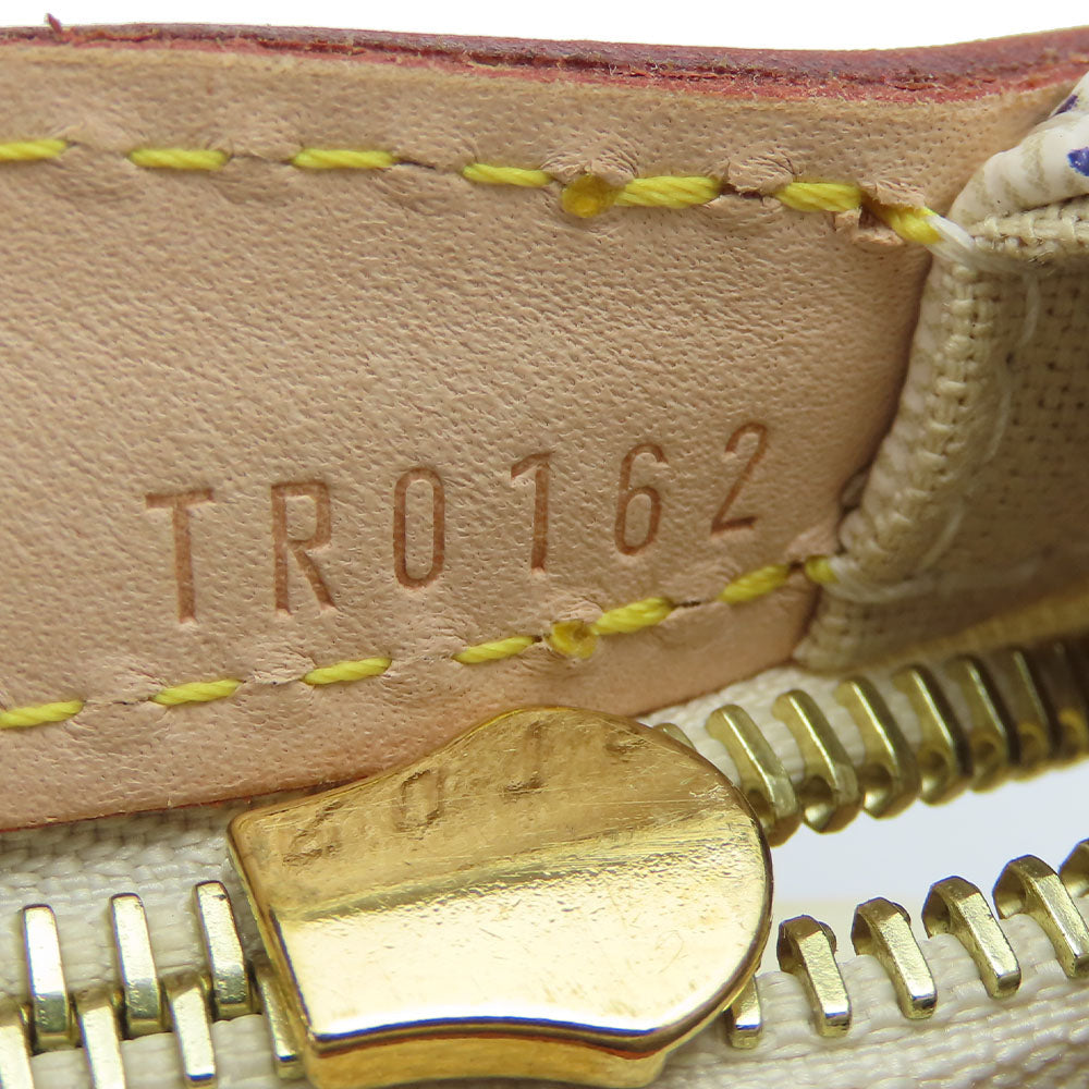 LOUIS VUITTON Tote Bag N42220 Damier Azur, Tanned Leather white Stresa PM Women Used Authentic