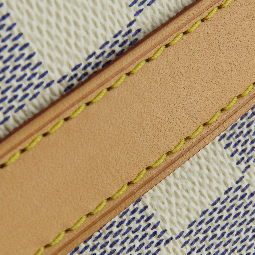 LOUIS VUITTON Tote Bag N42220 Damier Azur, Tanned Leather white Stresa PM Women Used Authentic