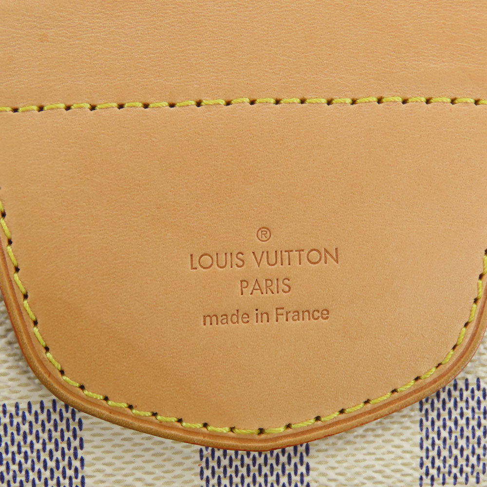 LOUIS VUITTON Tote Bag N42220 Damier Azur, Tanned Leather white Stresa PM Women Used Authentic