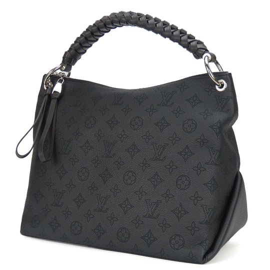 LOUIS VUITTON Shoulder Bag M56073 Monogram Mahina black Beauvre Hobo Women Used Authentic
