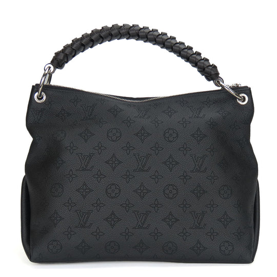 LOUIS VUITTON Shoulder Bag M56073 Monogram Mahina black Beauvre Hobo Women Used Authentic