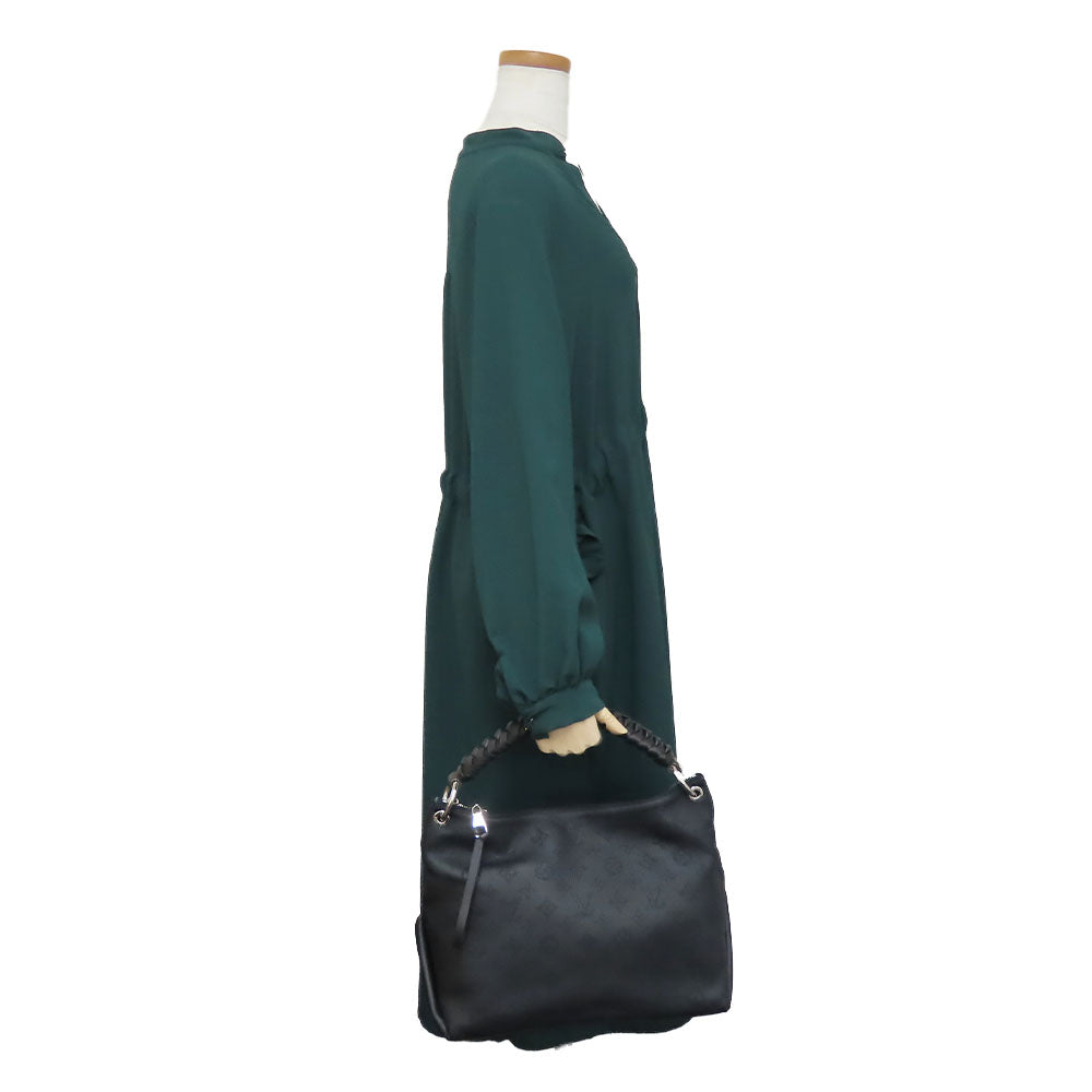 LOUIS VUITTON Shoulder Bag M56073 Monogram Mahina black Beauvre Hobo Women Used Authentic