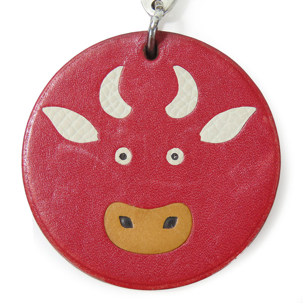 HERMES Bag charm Leather, Silver925 Red animal Women Used Authentic