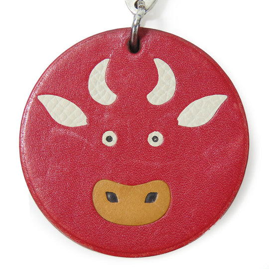 HERMES Bag charm Leather, Silver925 Red animal Women Used Authentic