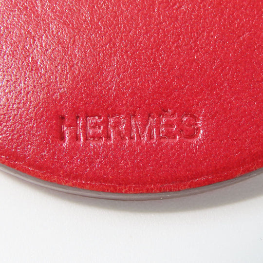 HERMES Bag charm Leather, Silver925 Red animal Women Used Authentic