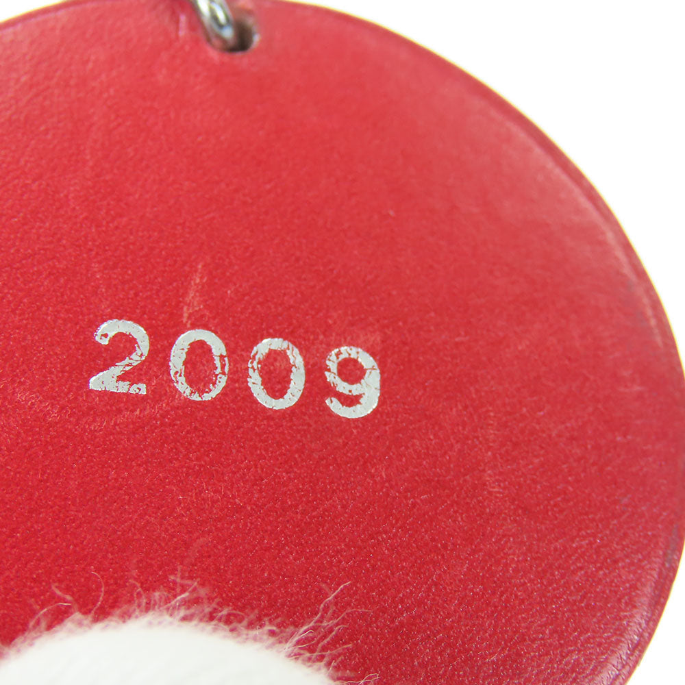 HERMES Bag charm Leather, Silver925 Red animal Women Used Authentic