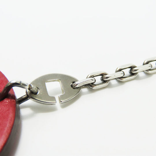 HERMES Bag charm Leather, Silver925 Red animal Women Used Authentic