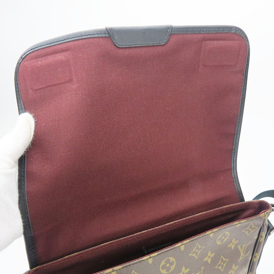 LOUIS VUITTON Shoulder Bag M56715 Monogram macacer Brown Bus MM unisex(Unisex) Used Authentic
