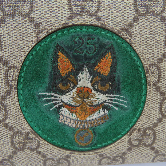 GUCCI Long Wallet Purse 506279 GG Supreme Canvas beige Women Used Authentic