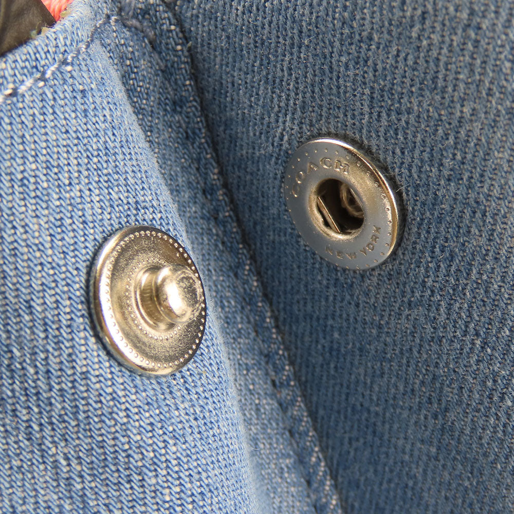 COACH Tote Bag 91140 Denim, Leather blue Women Used Authentic