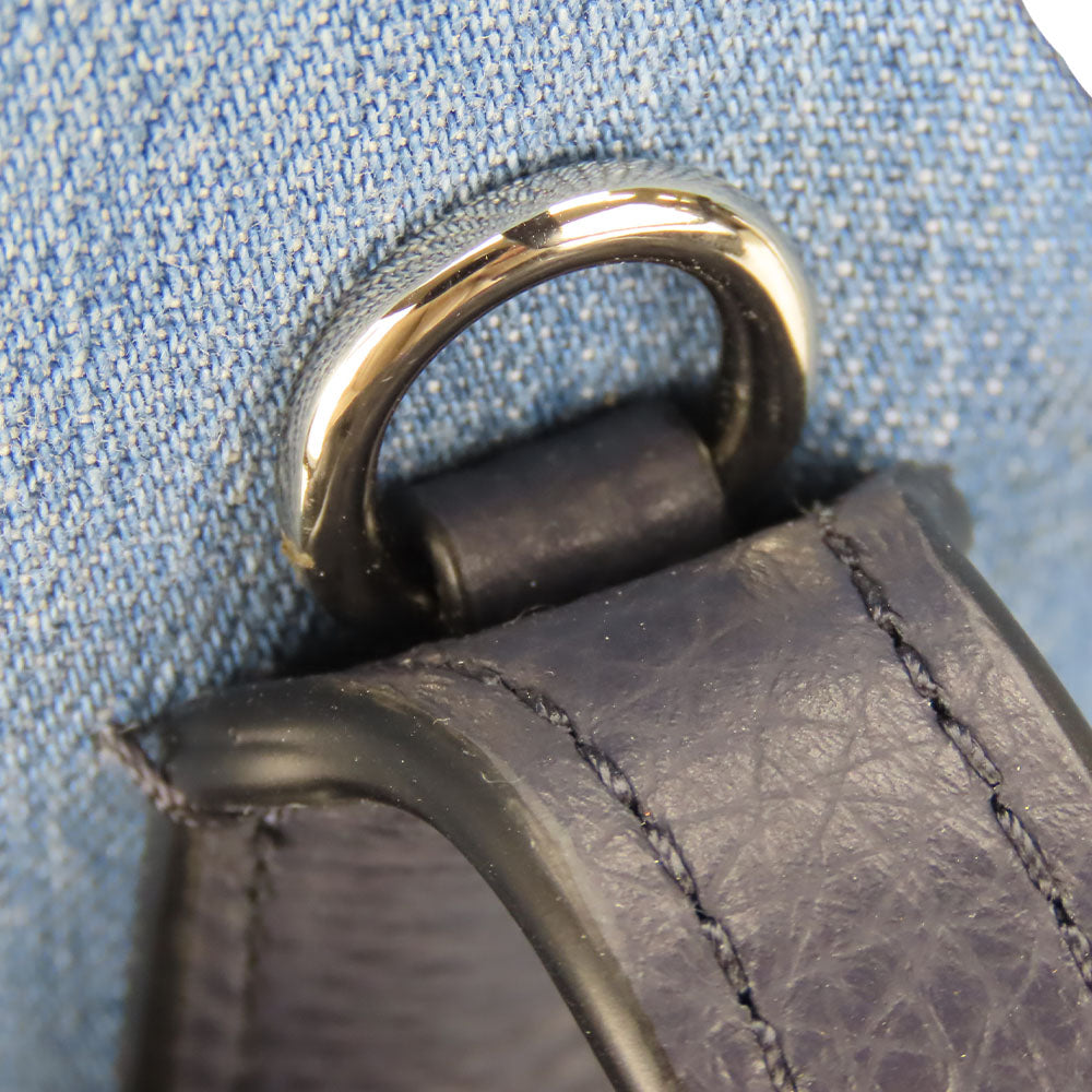 COACH Tote Bag 91140 Denim, Leather blue Women Used Authentic