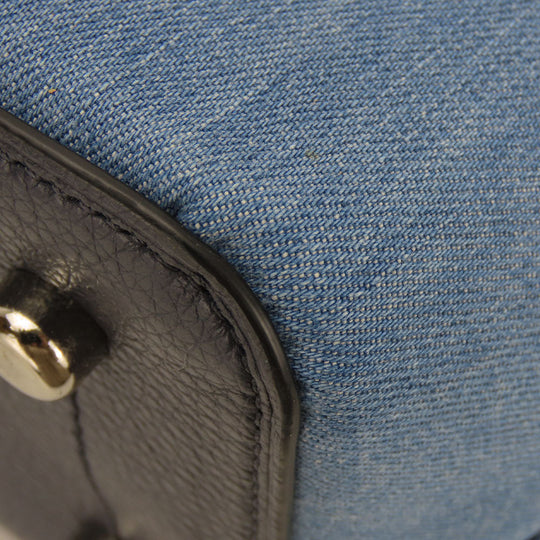 COACH Tote Bag 91140 Denim, Leather blue Women Used Authentic