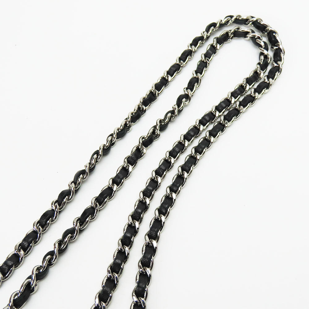 CHANEL Shoulder Bag lambskin black Matrasse Chain wallet Women Used Authentic