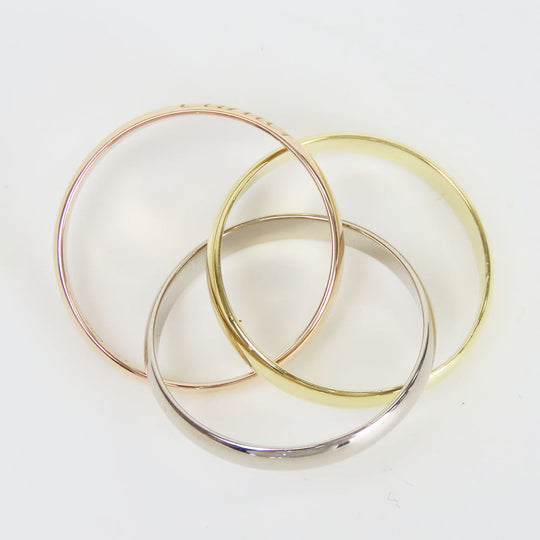 CARTIER Ring K18 Yellow Gold, K18 Pink Gold, K18WG Three color Small Trinity Women 51 Used Authentic