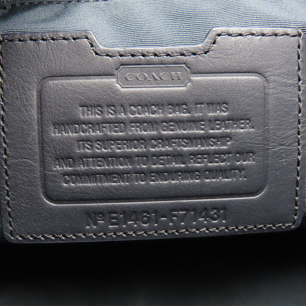 COACH Shoulder Bag F71431 leather Navy mens Used Authentic