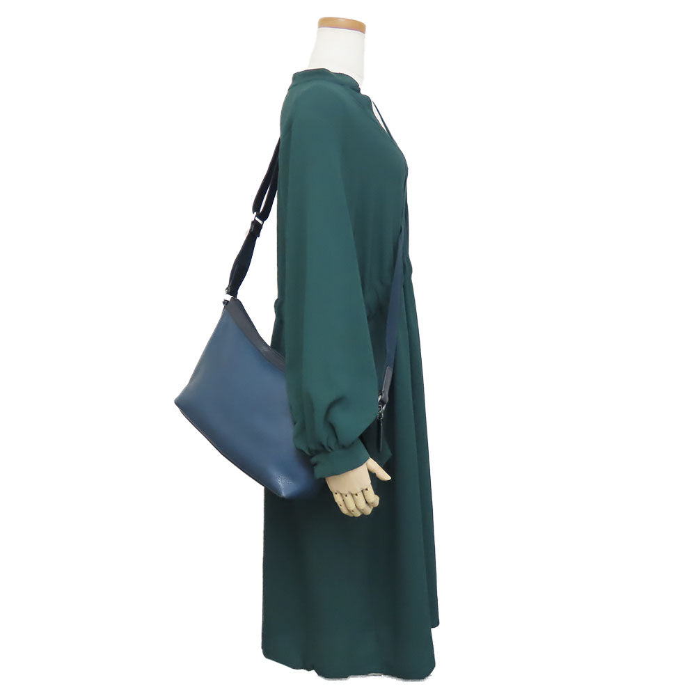 COACH Shoulder Bag F71431 leather Navy mens Used Authentic