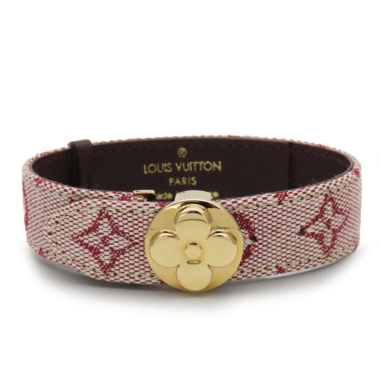 LOUIS VUITTON bracelet M64459 Monogram Mini, Metal pink Good Luck Bless Women Used Authentic