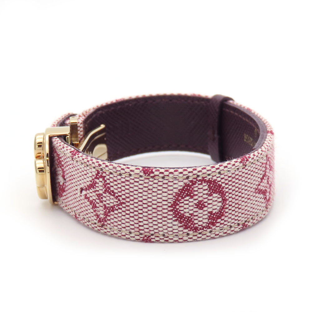 LOUIS VUITTON bracelet M64459 Monogram Mini, Metal pink Good Luck Bless Women Used Authentic