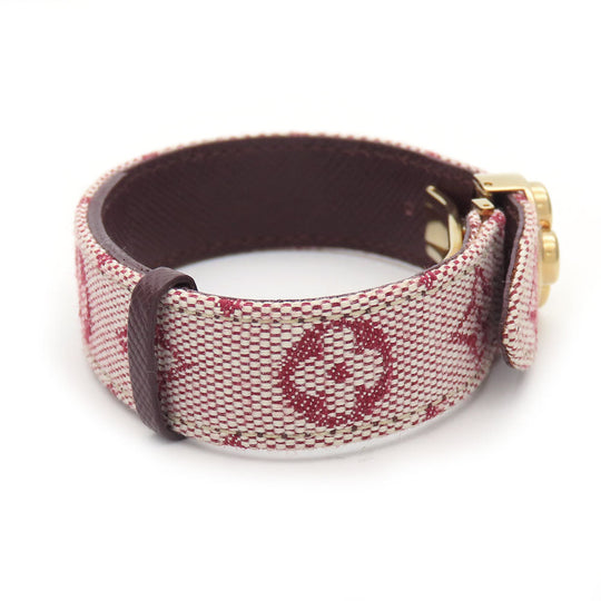 LOUIS VUITTON bracelet M64459 Monogram Mini, Metal pink Good Luck Bless Women Used Authentic