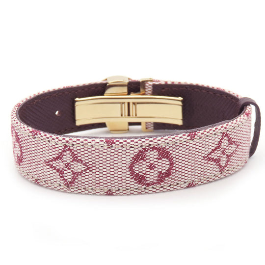 LOUIS VUITTON bracelet M64459 Monogram Mini, Metal pink Good Luck Bless Women Used Authentic