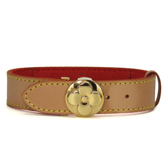 LOUIS VUITTON bracelet M64448 Tanned leather, metal beige Good Luck Bless Women Used Authentic