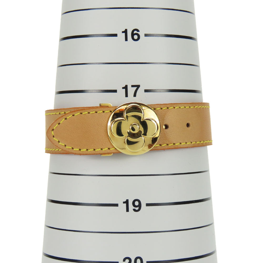 LOUIS VUITTON bracelet M64448 Tanned leather, metal beige Good Luck Bless Women Used Authentic