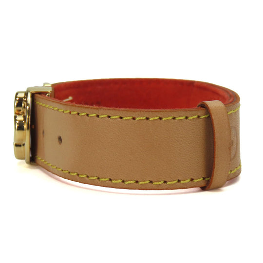 LOUIS VUITTON bracelet M64448 Tanned leather, metal beige Good Luck Bless Women Used Authentic