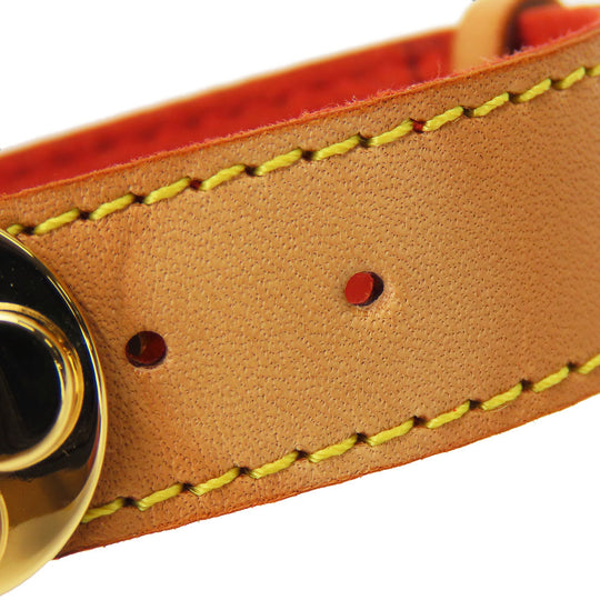 LOUIS VUITTON bracelet M64448 Tanned leather, metal beige Good Luck Bless Women Used Authentic