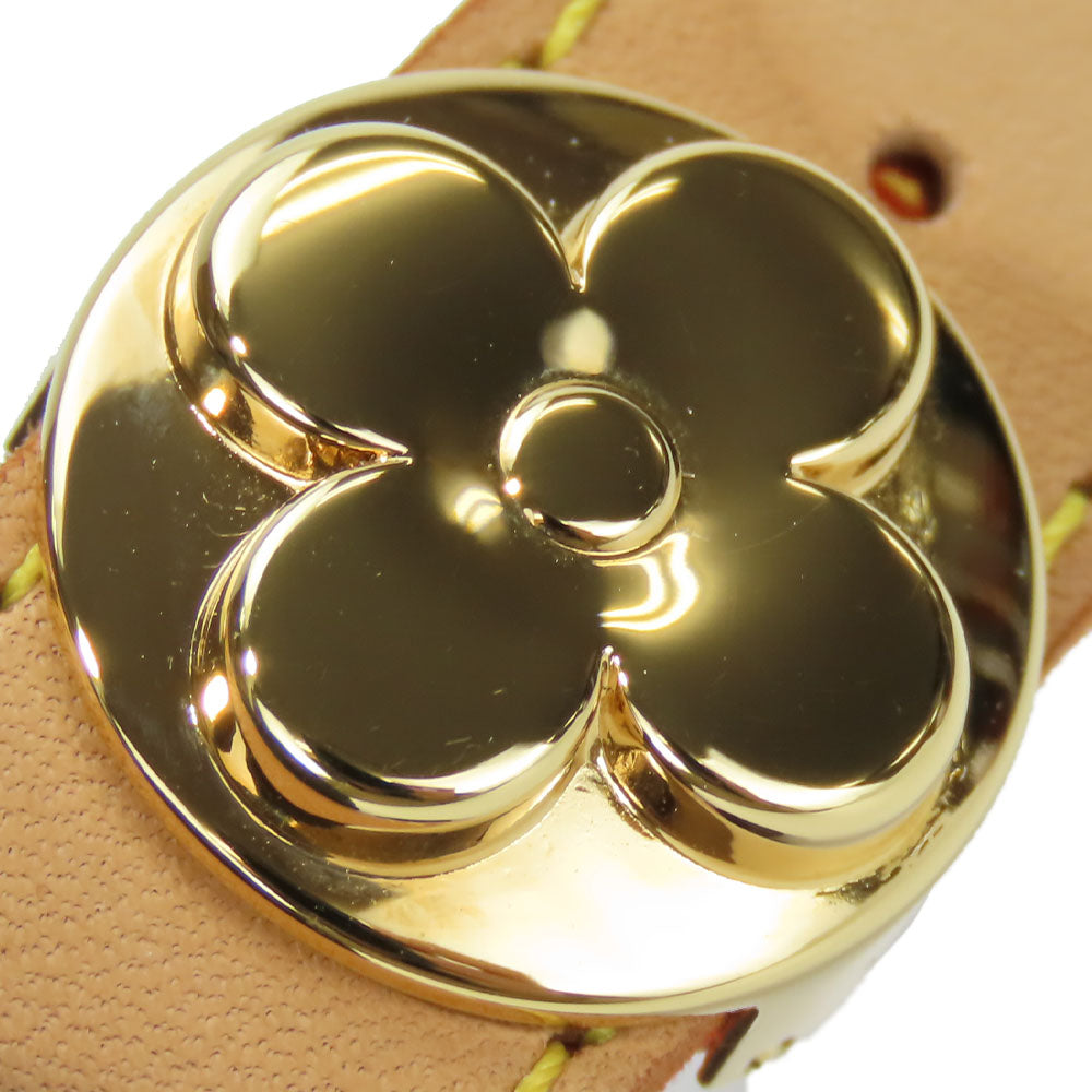 LOUIS VUITTON bracelet M64448 Tanned leather, metal beige Good Luck Bless Women Used Authentic