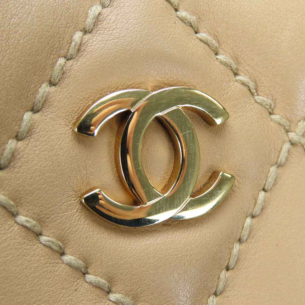 CHANEL Handbag Calfskin beige