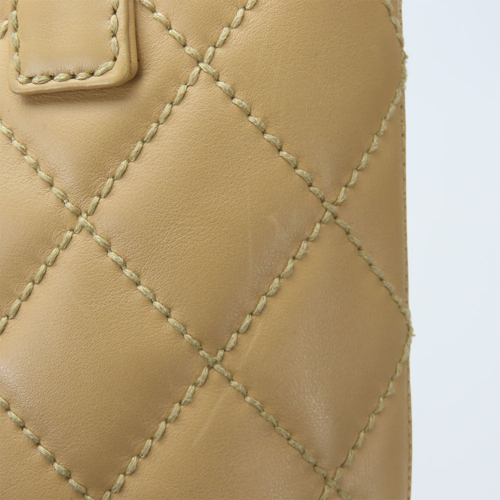 CHANEL Handbag Calfskin beige