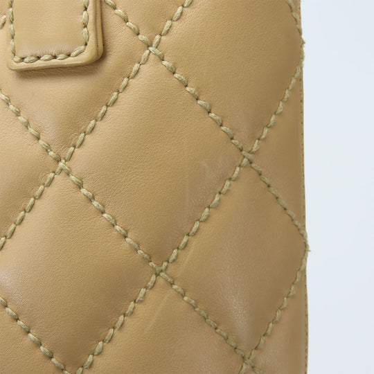 CHANEL Handbag Calfskin beige