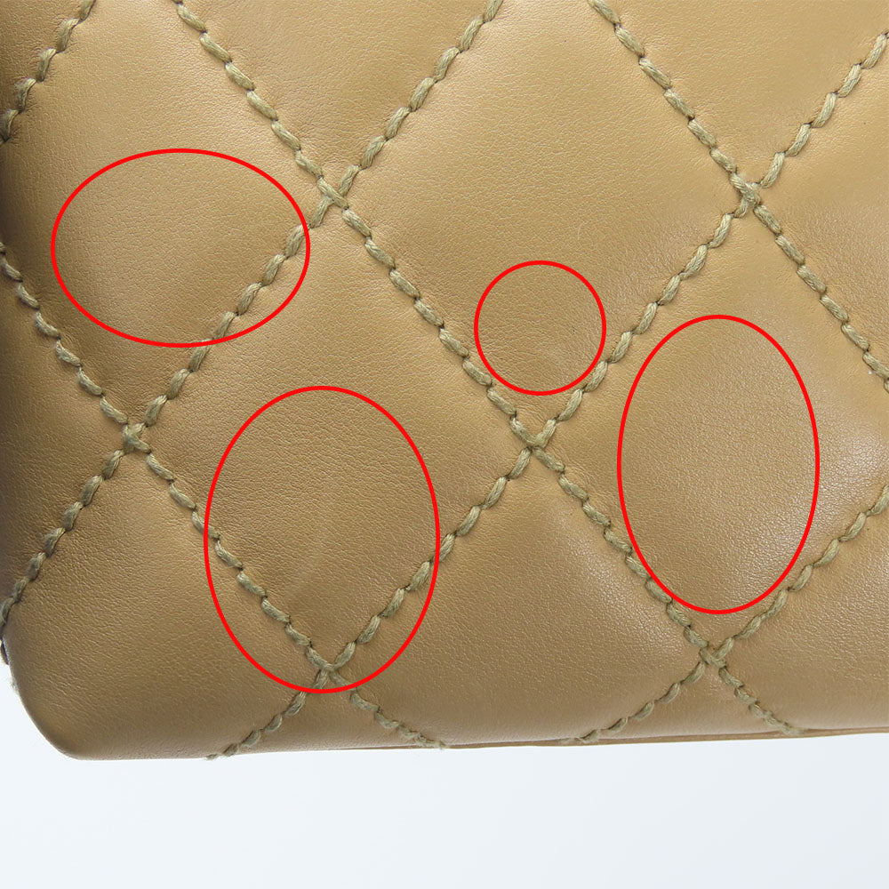CHANEL Handbag Calfskin beige