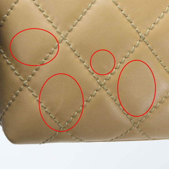 CHANEL Handbag Calfskin beige