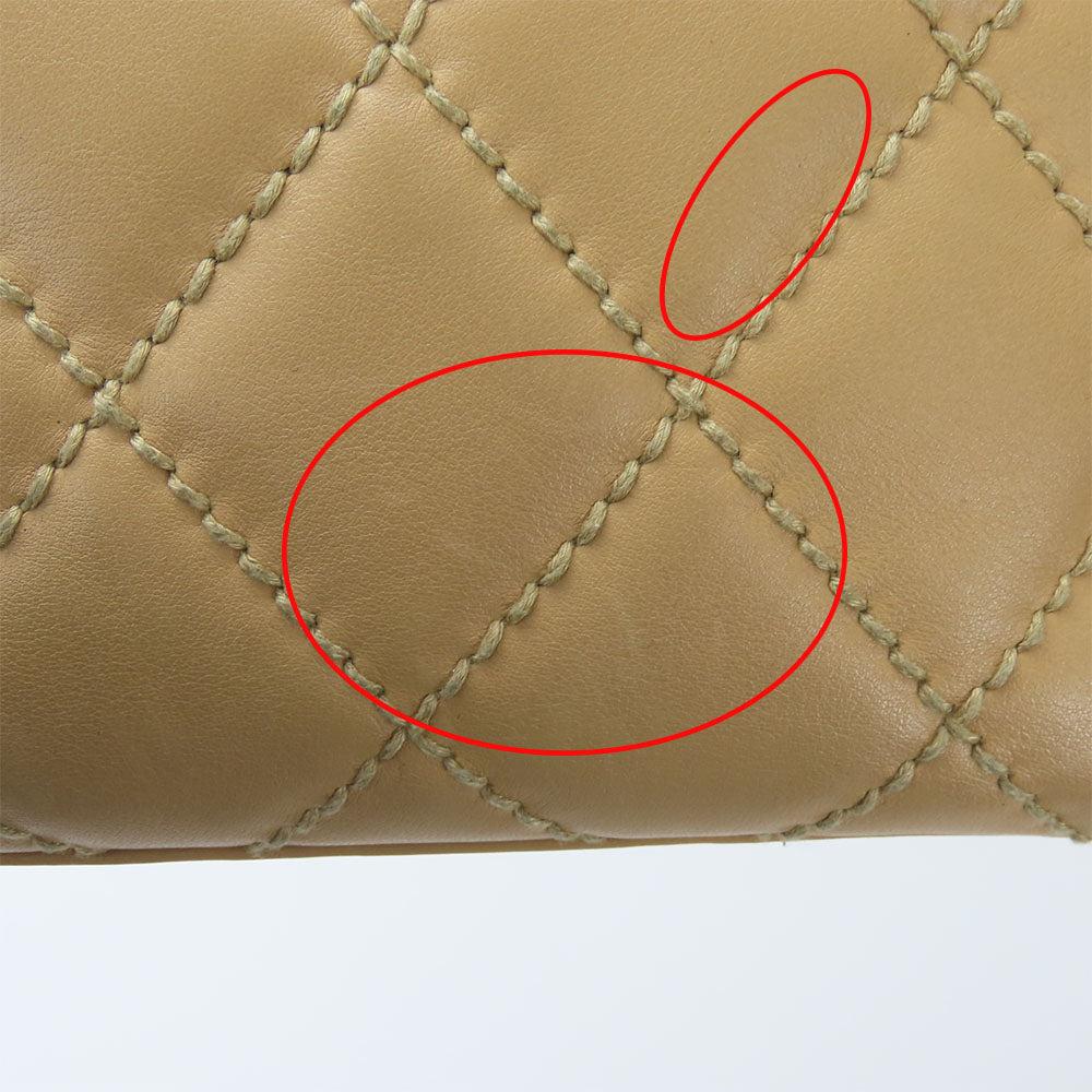 CHANEL Handbag Calfskin beige