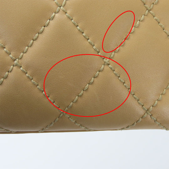 CHANEL Handbag Calfskin beige
