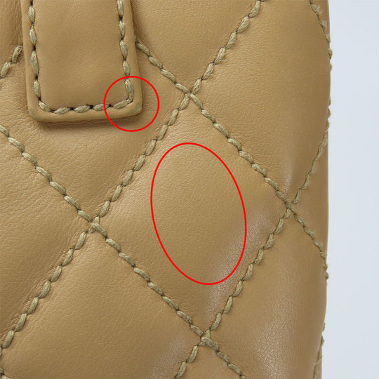 CHANEL Handbag Calfskin beige